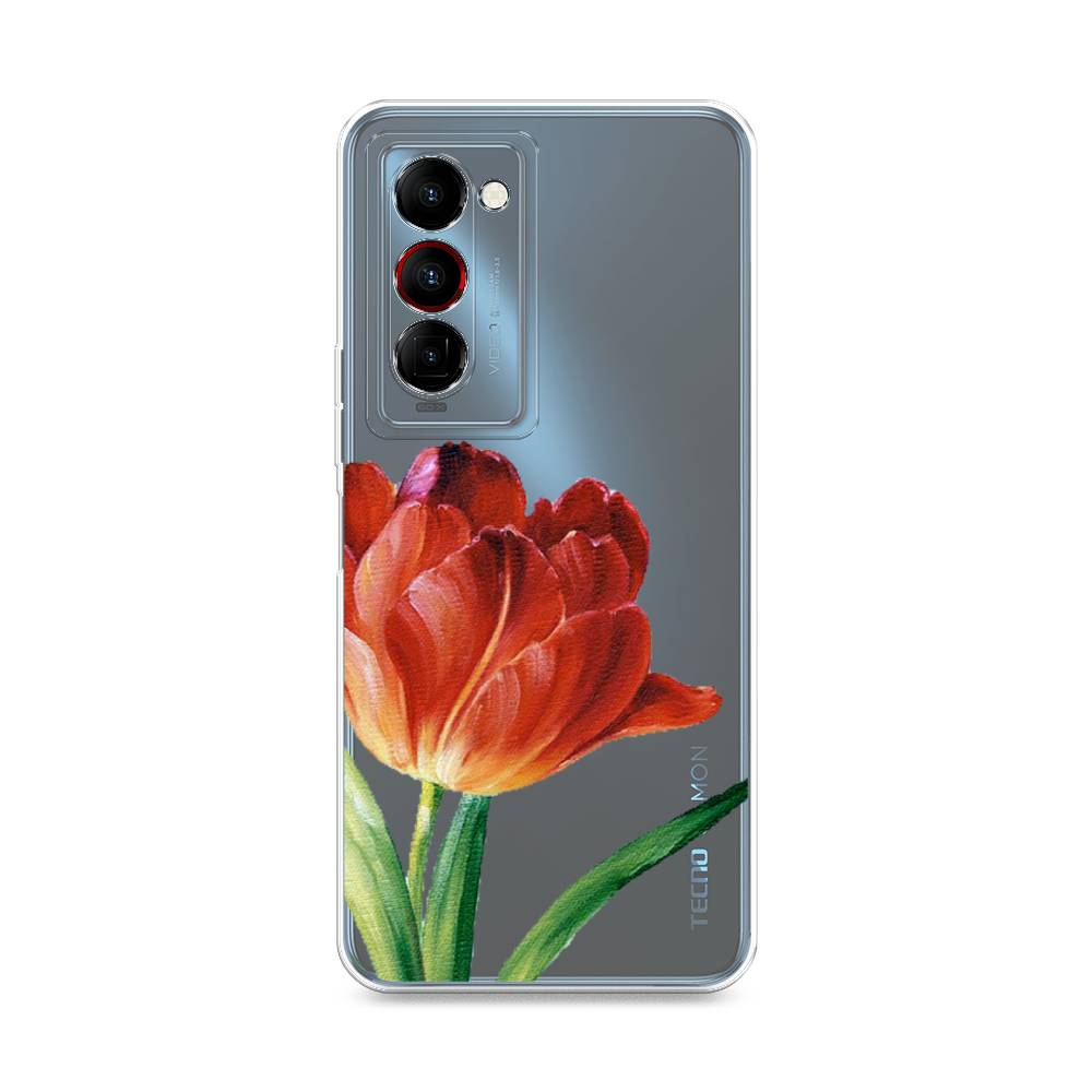 фото Чехол awog "красный тюльпан" для tecno camon 18 premier