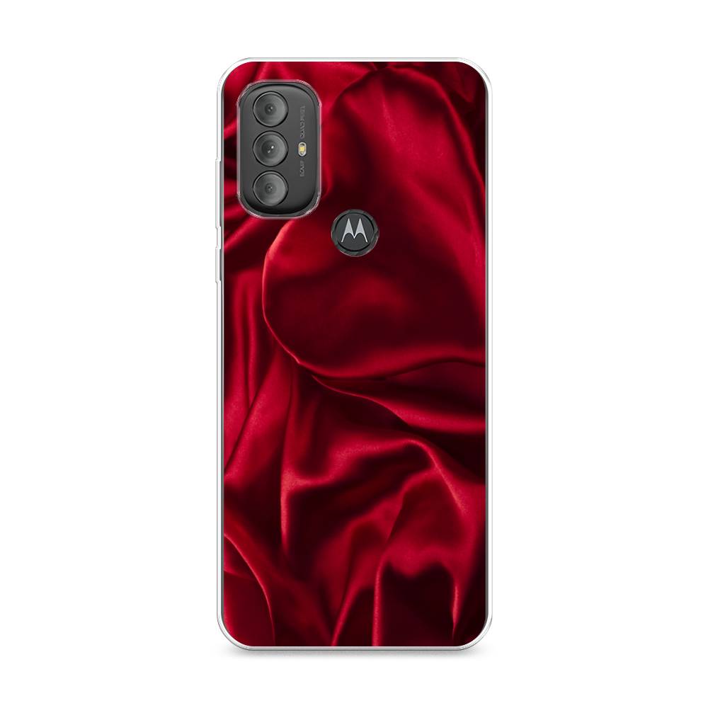 фото Силиконовый чехол "текстура красный шелк" на motorola moto g power 2022 awog