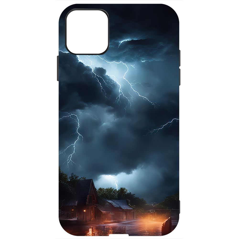 

Чехол-накладка Krutoff Soft Case Ночная гроза для iPhone 11 черный