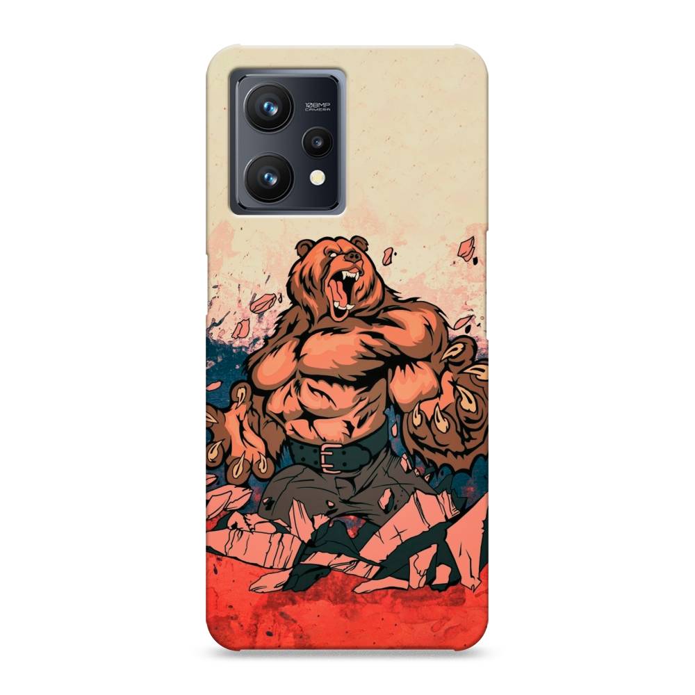 

Пластиковый чехол "Медведь с флагом РФ" на Realme 9 Pro Plus, 258720-1
