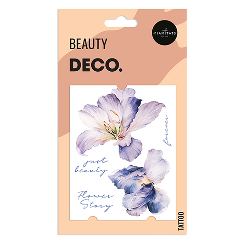 

Татуировка для тела DECO PASTEL FLOWERS by MIAMITATS переводная (Iris), Синий, DECO.