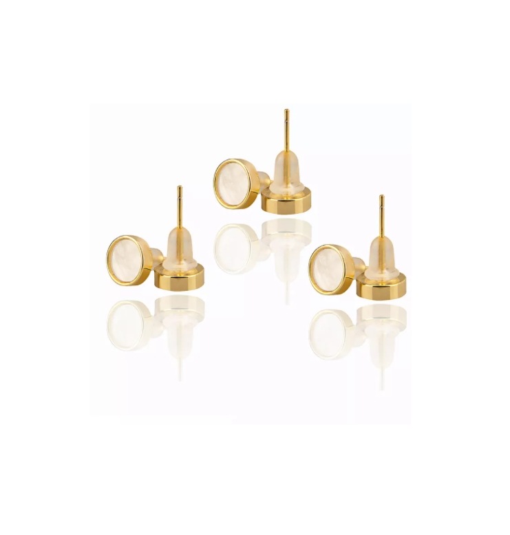 

Комплект из бижутерного сплава с камнем Daroni Перламутровые, Перламутровые