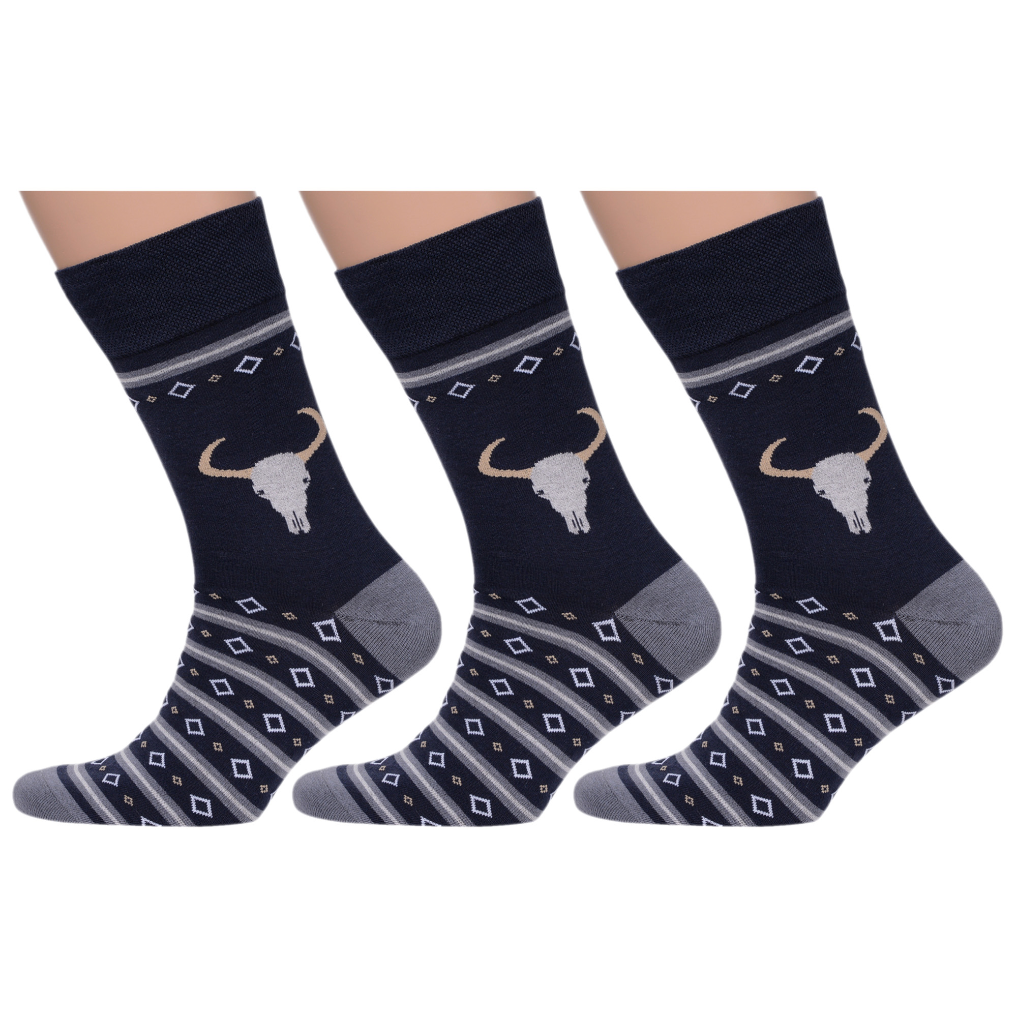 

Комплект носков мужских MoscowSocksClub msk3-М37 синих 25, msk3-М37