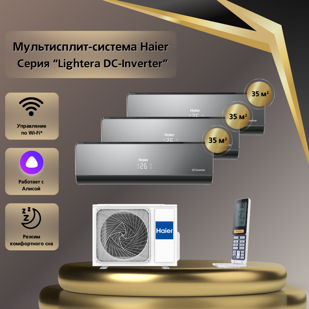 

Мульти сплит-система Haier 3 х AS12NS6ERA-B / 3U70S2SR5FA + Wi-Fi модуль ESP32, 3 х AS12NS6ERA-B / 3U70S2SR5FA + Wi-Fi модуль ESP32