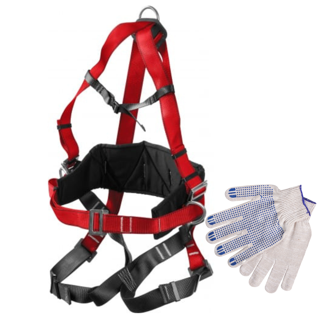 Привязь страховочная и удерживающая привязь ЗУБР Эльбрус 11580+подарок рабочие перчатки удерживающая привязь зубр эверест 11582