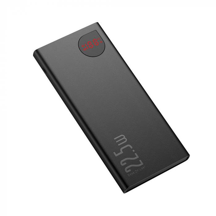 

Внешний аккумулятор BASEUS Adaman Metal Digital Display 22,5W, 3.0A (10000 mAh), черный