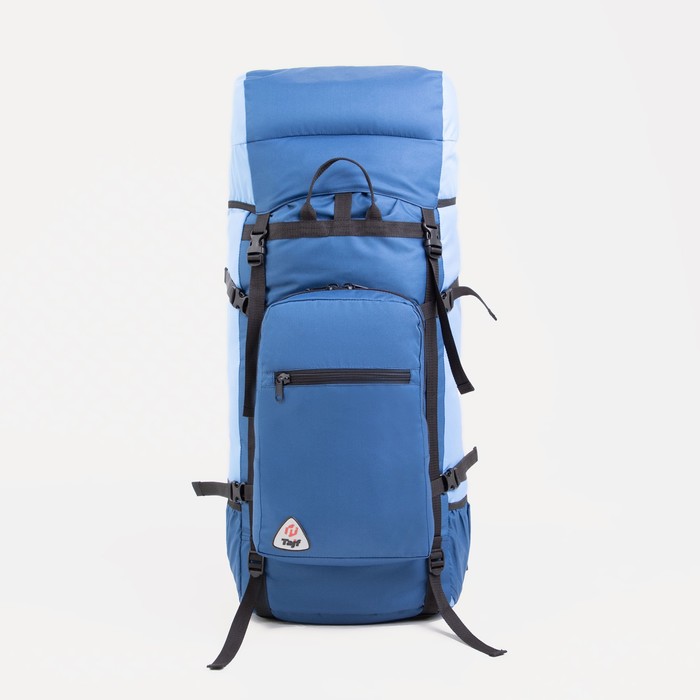 фото Рюкзак туристический 100 л отдел на шнурке наружный карман, 2 боковые сетки, синий/голубой nobrand