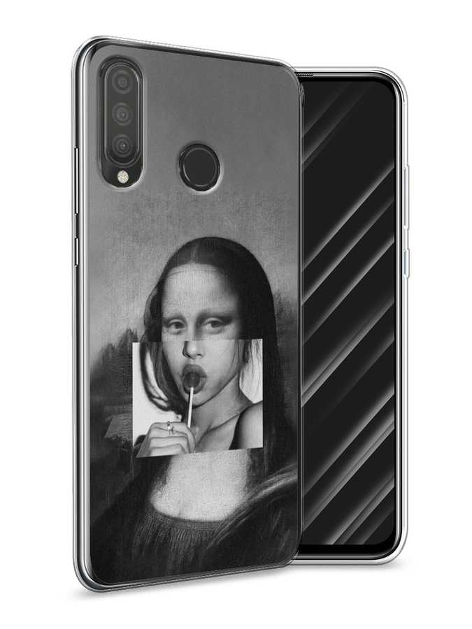 

Чехол Awog на Huawei P30 Lite "Mona Lisa sucking lollipop", Серый, 67950-9