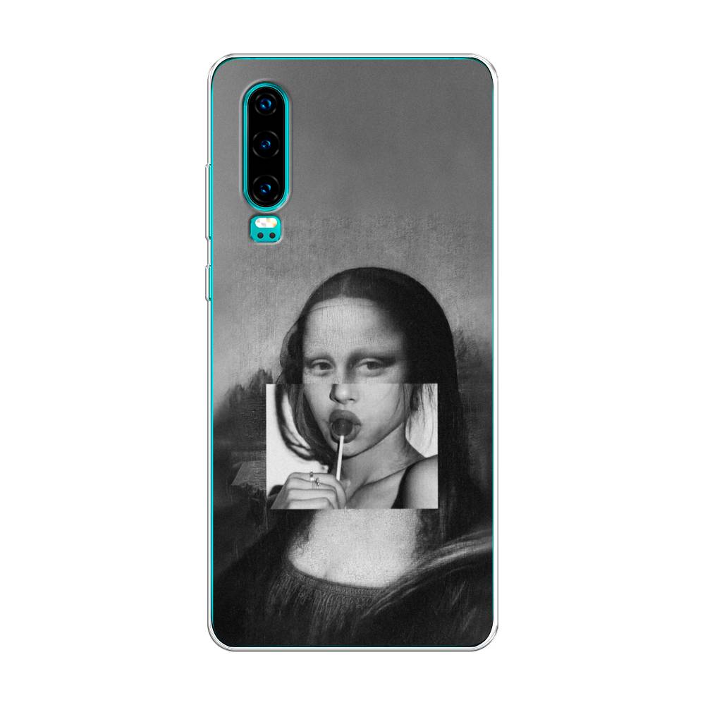 

Чехол Awog на Huawei P30 "Mona Lisa sucking lollipop", Серый, 68550-9
