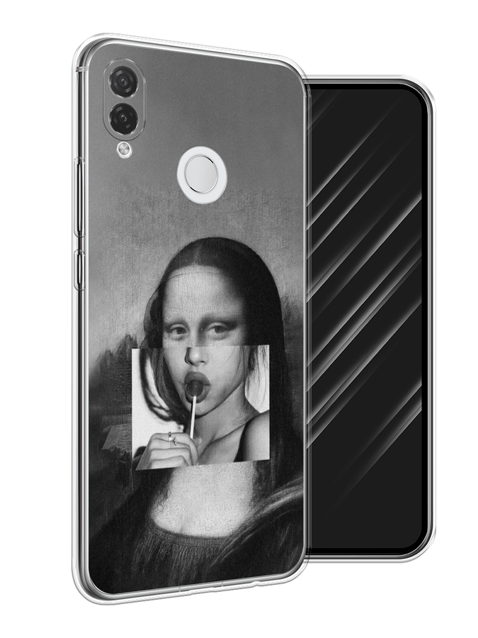 

Чехол Awog на Huawei P Smart Plus "Mona Lisa sucking lollipop", Серый, 68250-9