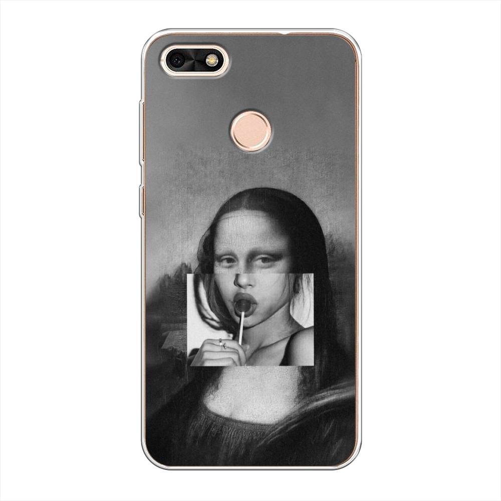 

Чехол Awog на Huawei Nova Lite (2017) "Mona Lisa sucking lollipop", Серый, 64750-9