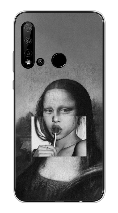 

Чехол Awog на Huawei Nova 5i "Mona Lisa sucking lollipop", Серый, 69850-9