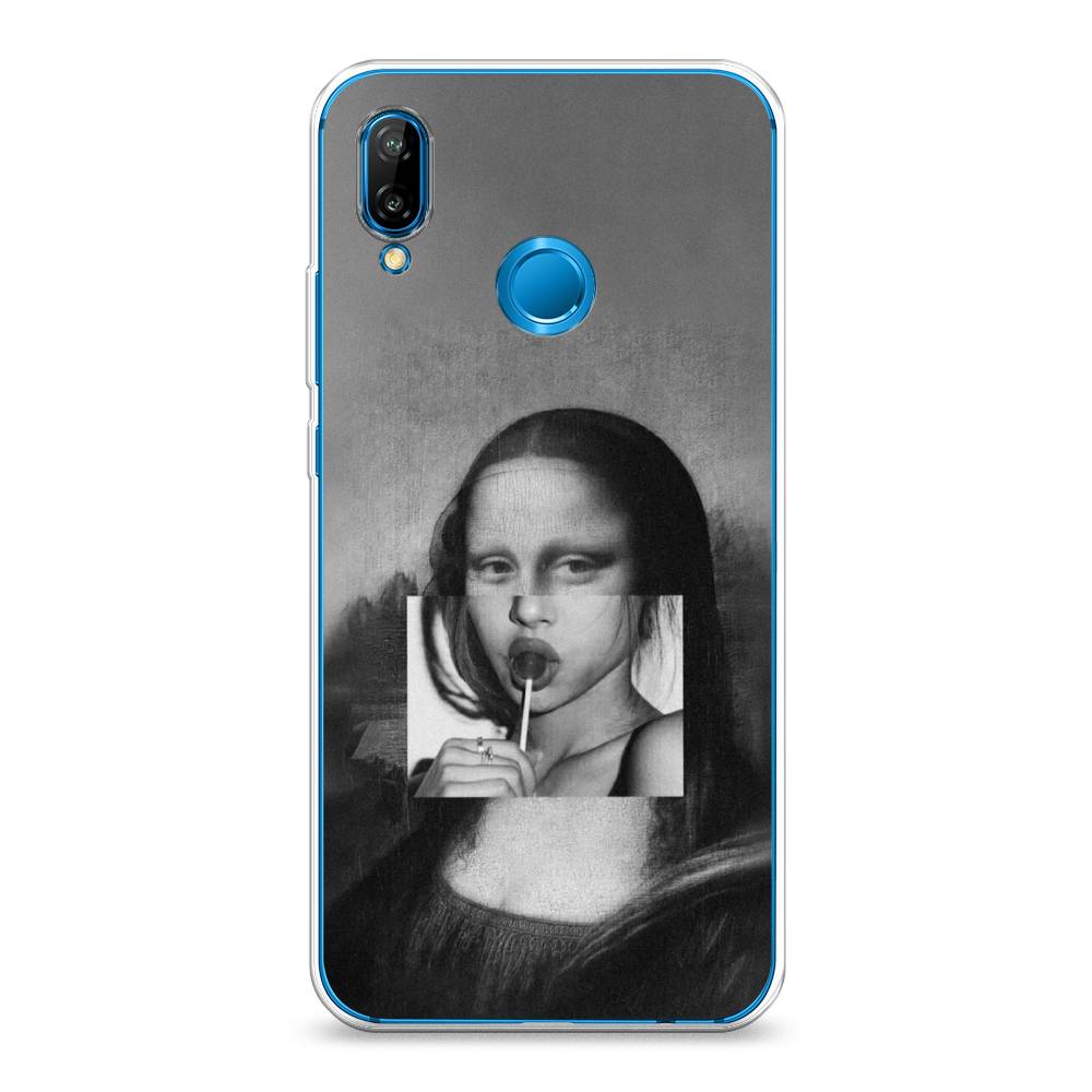 

Чехол Awog на Huawei Nova 3E "Mona Lisa sucking lollipop", Серый, 65650-9