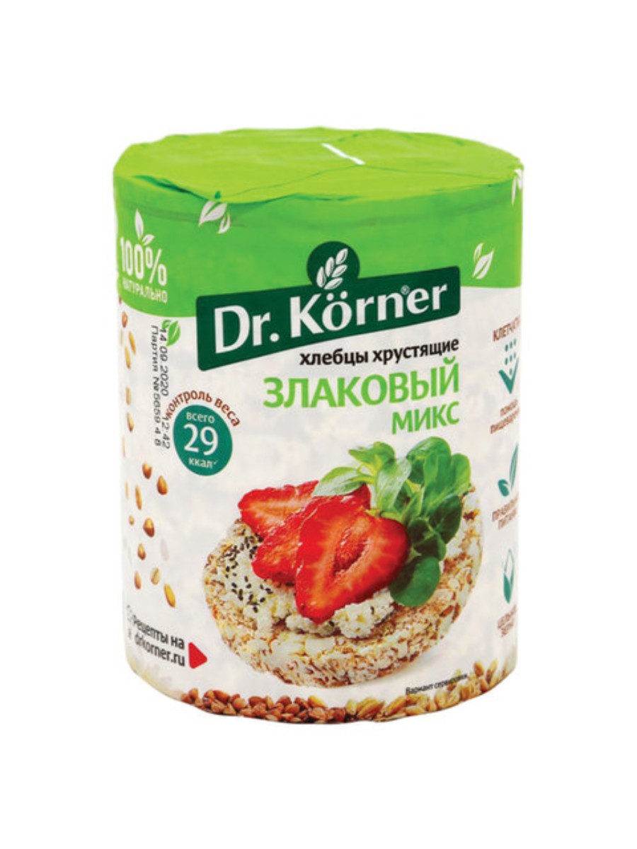 

Хлебцы DRKORNER Злаковый микс, хрустящие, пакет, 2 штуки по 90 грамм