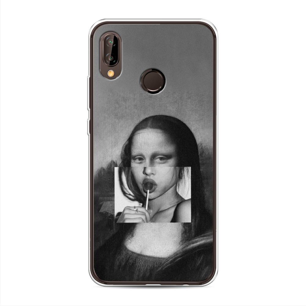

Чехол Awog на Huawei Nova 3 "Mona Lisa sucking lollipop", Серый, 66150-9