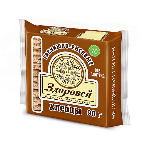 

Хлебцы, Здоровей, Гречишно-рисовые, 3 штуки по 90 грамм