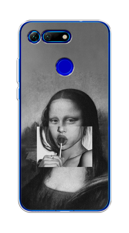 

Чехол Awog на Honor V20 (View 20) "Mona Lisa sucking lollipop", Серый, 67350-9