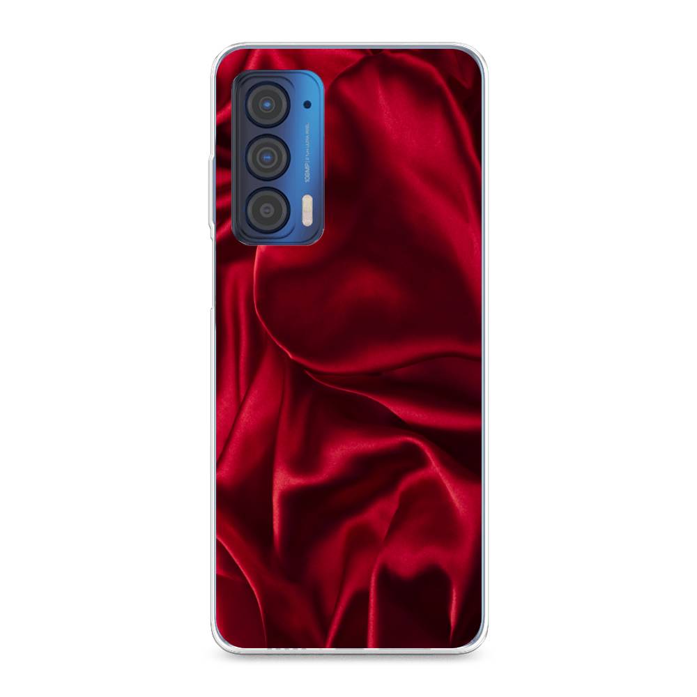 фото Силиконовый чехол "текстура красный шелк" на motorola edge (2021) awog