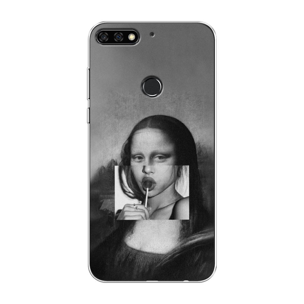 

Чехол Awog на Honor 7C Pro "Mona Lisa sucking lollipop", Серый, 65550-9