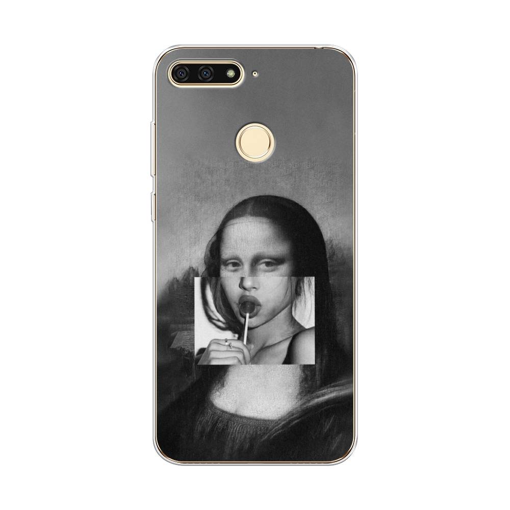 

Чехол Awog на Honor 7C "Mona Lisa sucking lollipop", Серый, 64550-9