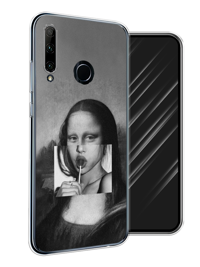 

Чехол Awog на Honor 20 Lite 2019 "Mona Lisa sucking lollipop", Серый, 68950-9