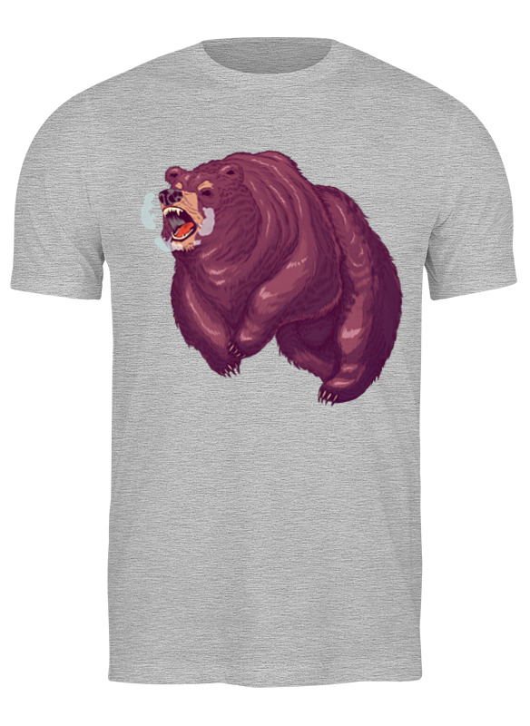 

Футболка мужская Printio Bear here серая M, Серый, Bear here