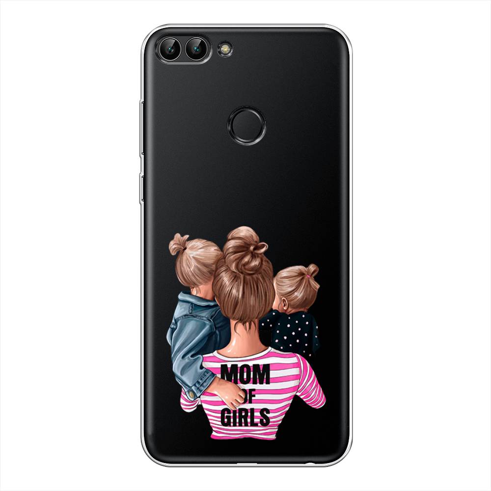 

Чехол Awog на Huawei Y9 2018 "Mom of Girls", Синий;розовый;черный, 64950-6