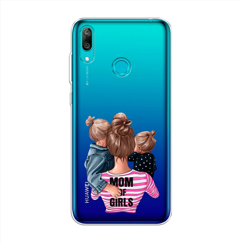 

Чехол Awog на Huawei Y7 2019 "Mom of Girls", Синий;розовый;черный, 68450-6