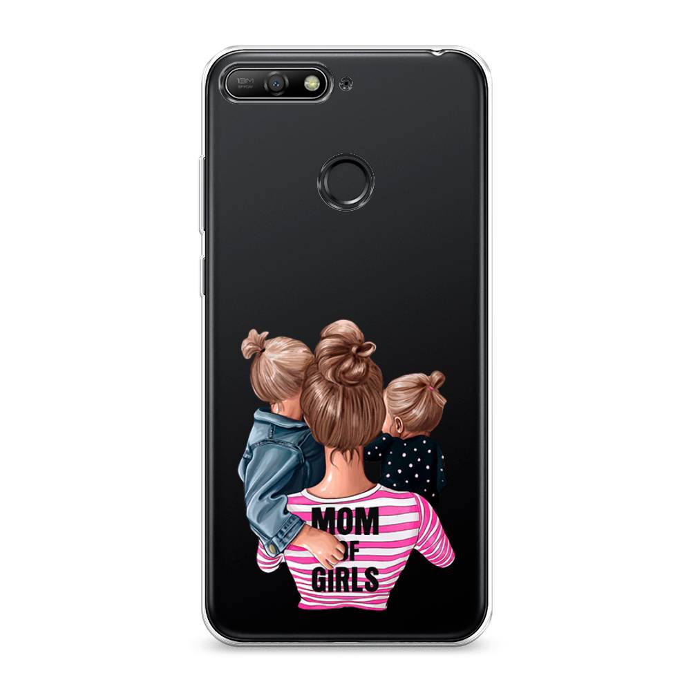 

Чехол Awog на Huawei Y6 Prime 2018 "Mom of Girls", Синий;розовый;черный, 65750-6