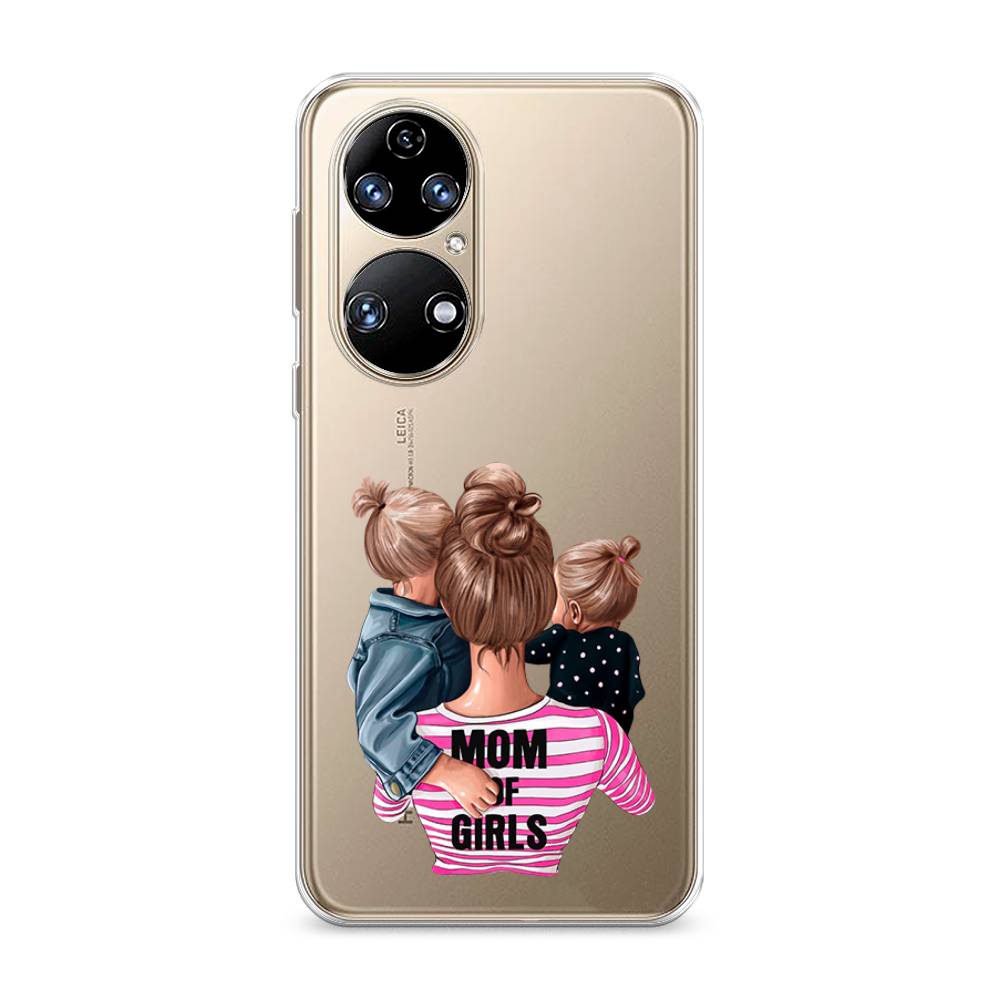 

Чехол Awog на Huawei P50 "Mom of Girls", Синий;розовый;черный, 6104950-6