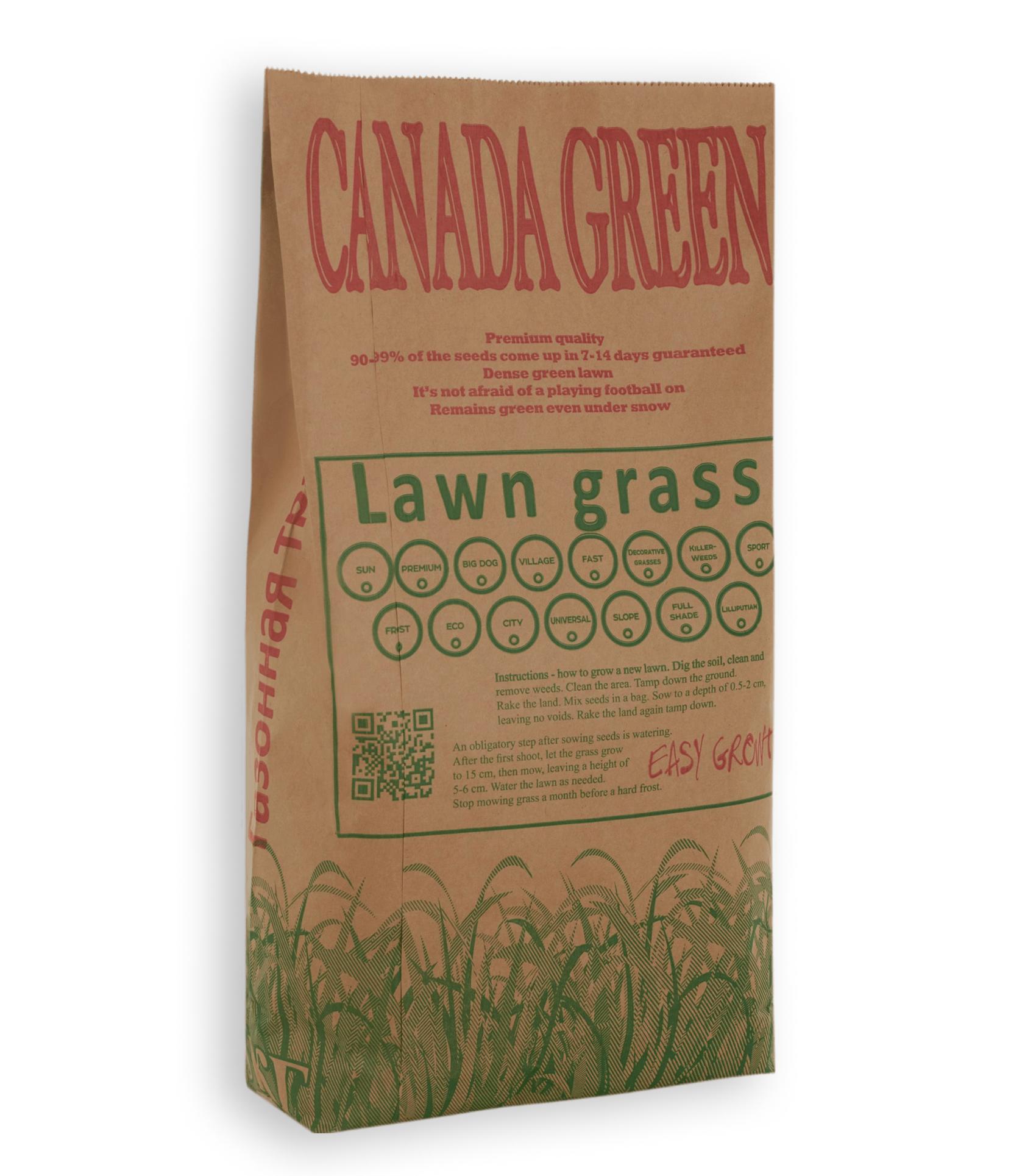 

Газонная трава семена для тени 5 кг "Canada Green Full Shade " на 100-120кв.м.