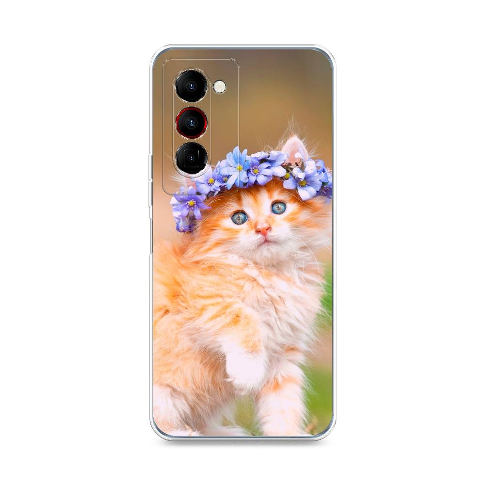 

Чехол Awog на Tecno Camon 18 Premier "Рыжий кот в венке", Разноцветный, 300850-1
