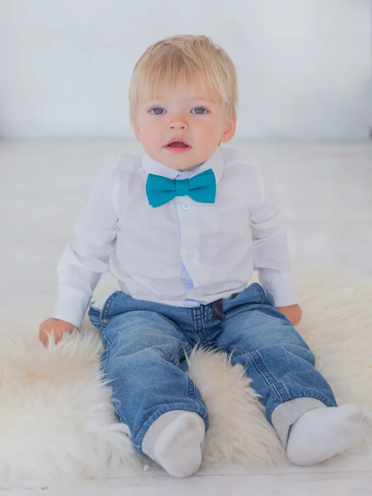 Галстук-бабочка детский Особенный День Классическая, бирюзовый