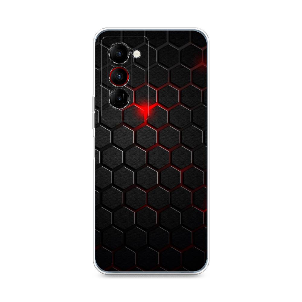 фото Чехол awog "фон соты красные" для tecno camon 18 premier
