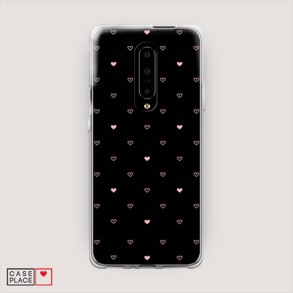 

Чехол Awog на OnePlus 7 Pro / ВанПлас 7 Pro "Черный фон и сердечки", Розовый;серый;черный, 150850-3