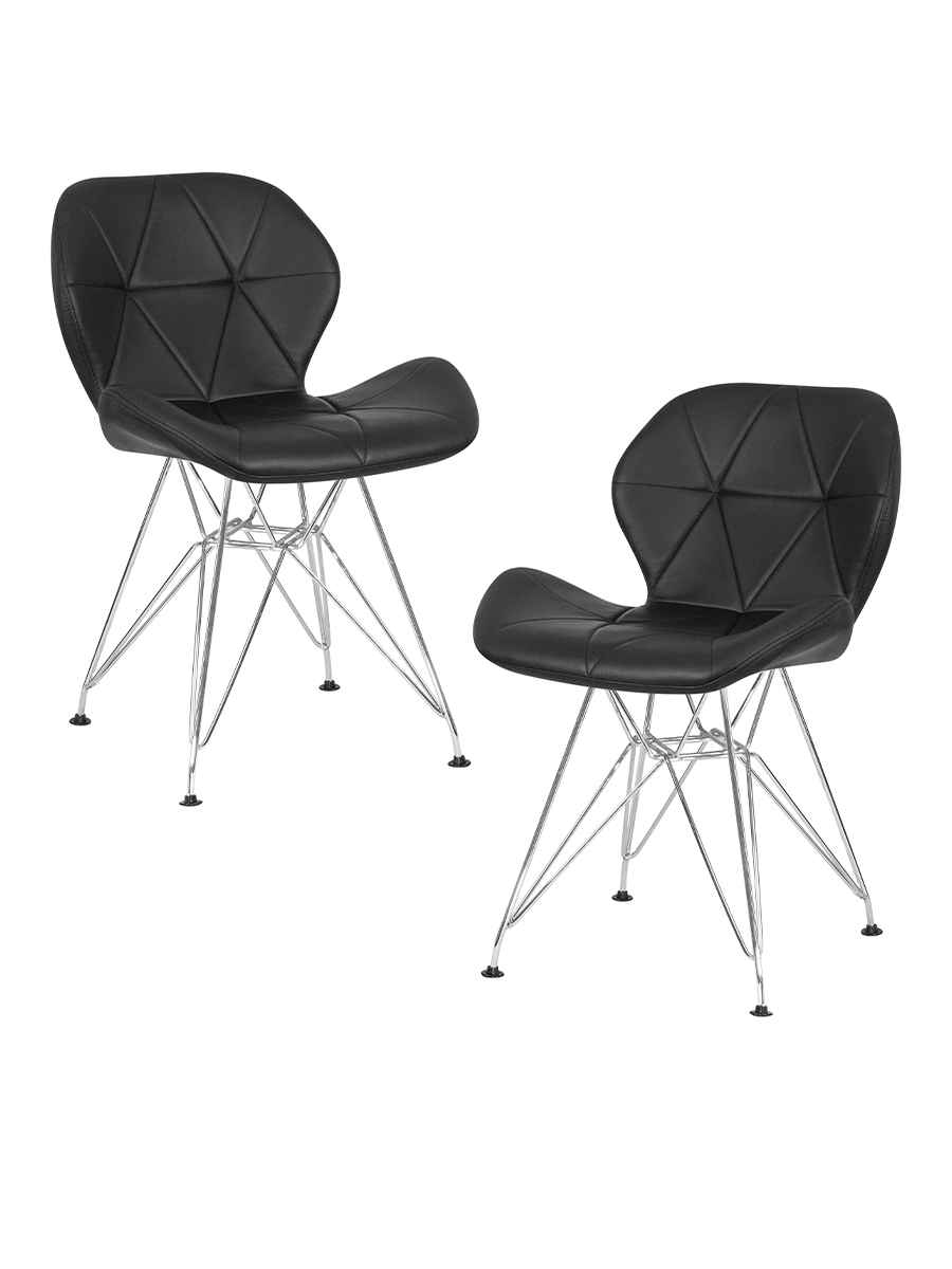 

Стул DOBRIN BUTTERFLY CHROME 2 шт ножки хром, цвет чёрный, BUTTERFLY CHROME