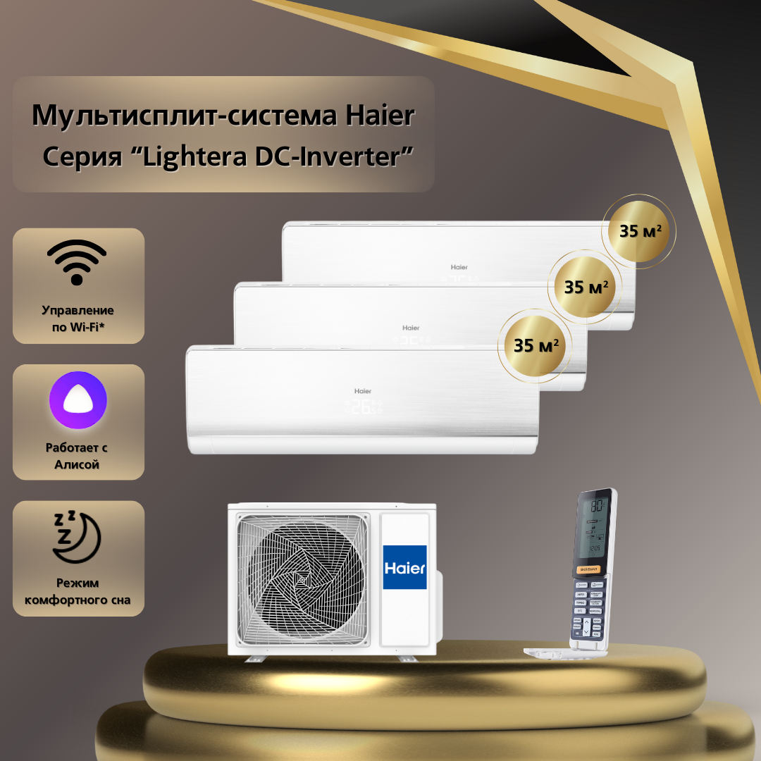 

Мульти сплит-система Haier 3 х AS12NS6ERA-W / 3U70S2SR5FA + Wi-Fi модуль ESP32, 3 х AS12NS6ERA-W / 3U70S2SR5FA + Wi-Fi модуль ESP32