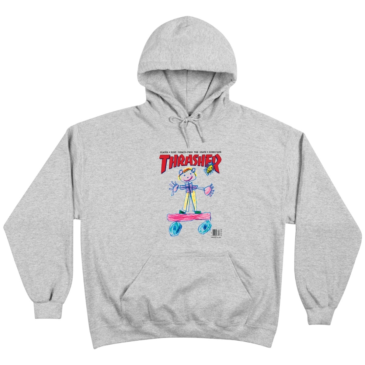 фото Худи мужское thrasher kid cover hood серое m