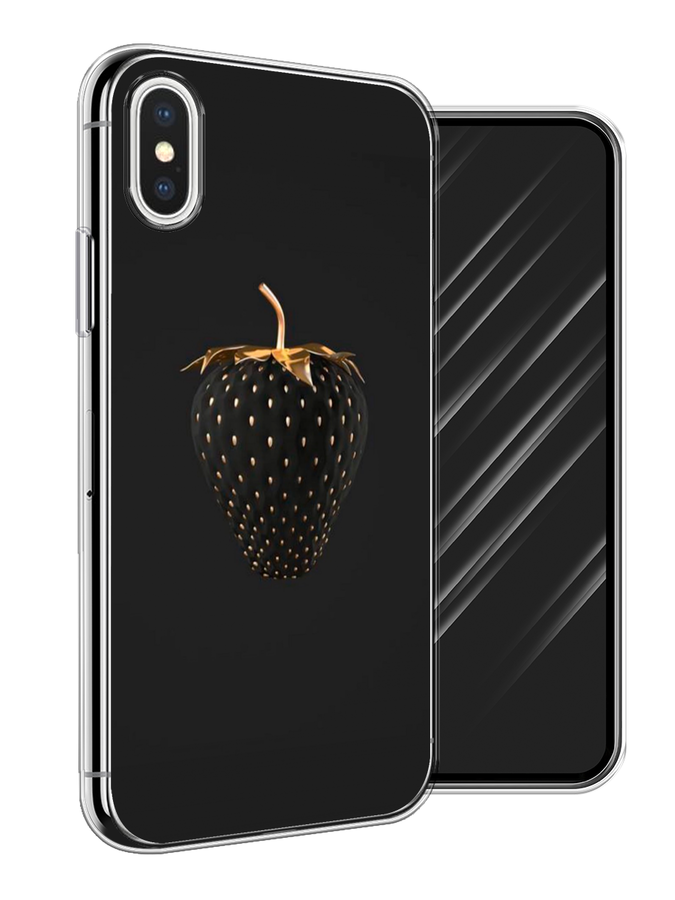

Чехол Awog на Apple iPhone XS (10S) / Айфон XS (10S) "Черно-золотая клубника", Разноцветный, 11850-10