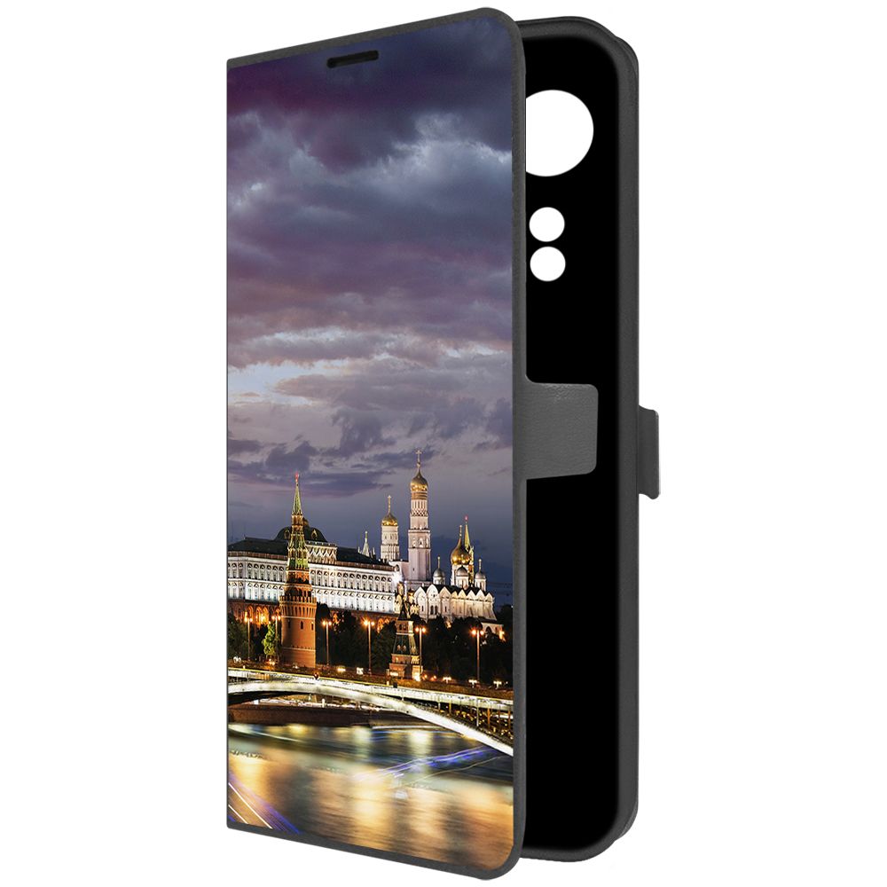 

Чехол-книжка Krutoff Eco Book для Oppo A78 4G Россия, Московский Кремль (черный)