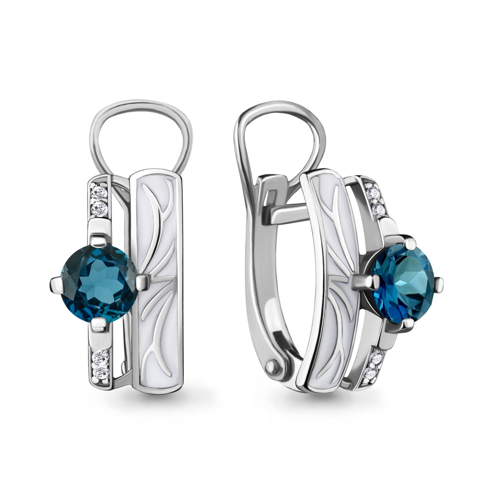 

Серьги из серебра с топазом Aquamarine 4463908А_925_р, 4463908А_925_р