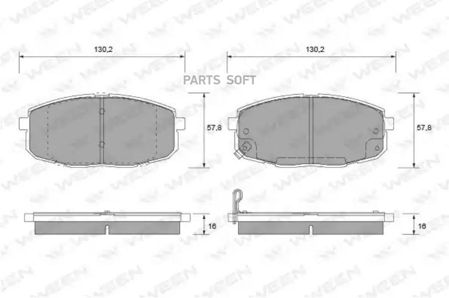 

Тормозные колодки дисковые передние KIA Carens II (FJ), Cee'd Estate (ED), PRO Cee'd ( WEE