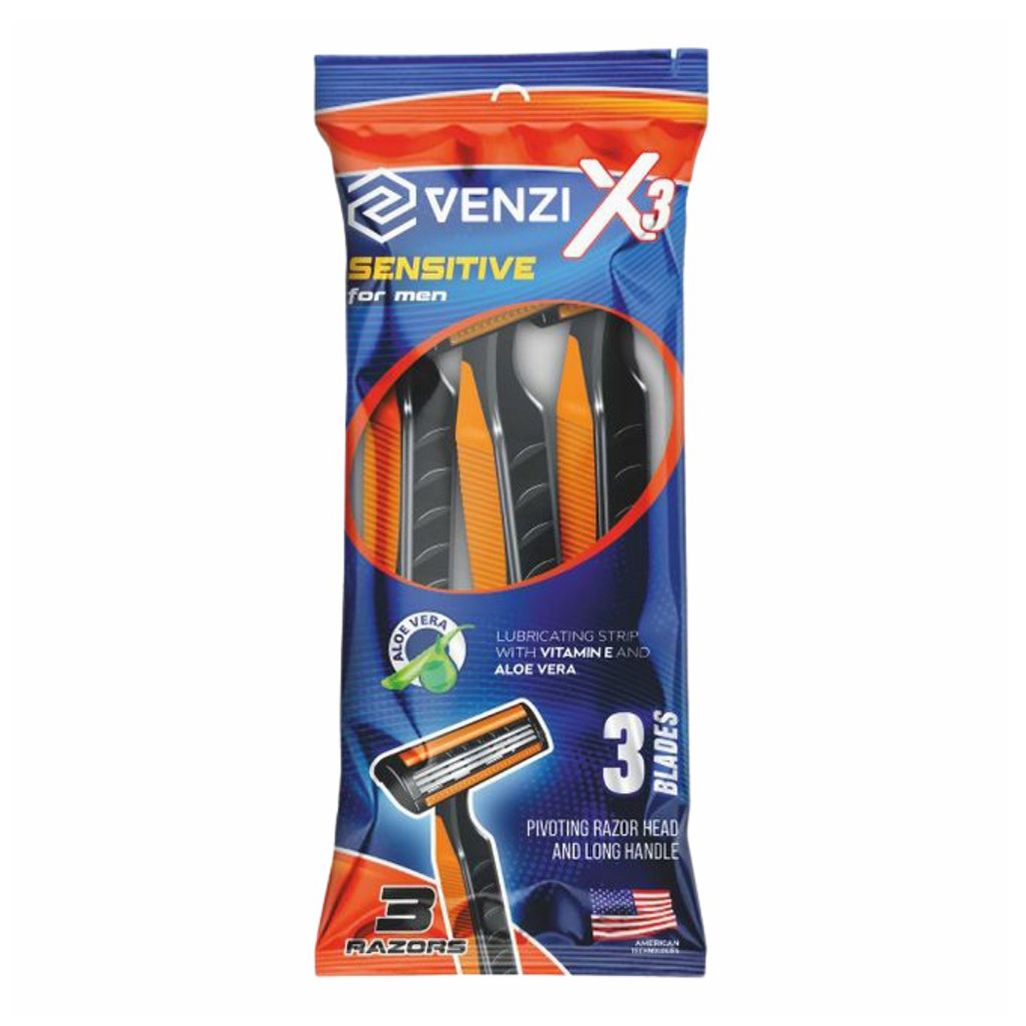 Бритвенные станки Venzi X3 с тройными лезвиями 3 шт