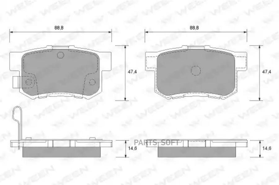 

Тормозные колодки дисковые задние HONDA CR-V (RD), Stream (RN) WEEN 151-2245