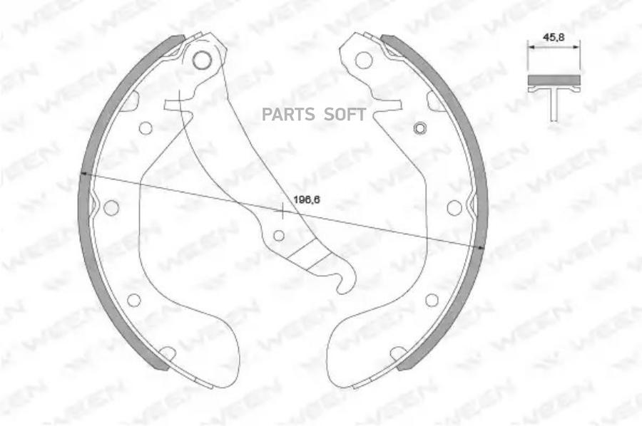 

Тормозные колодки барабанные CHEVROLET Epica, Lacetti, Lanos, DAEWOO Nexia, Nub WEEN 152-2