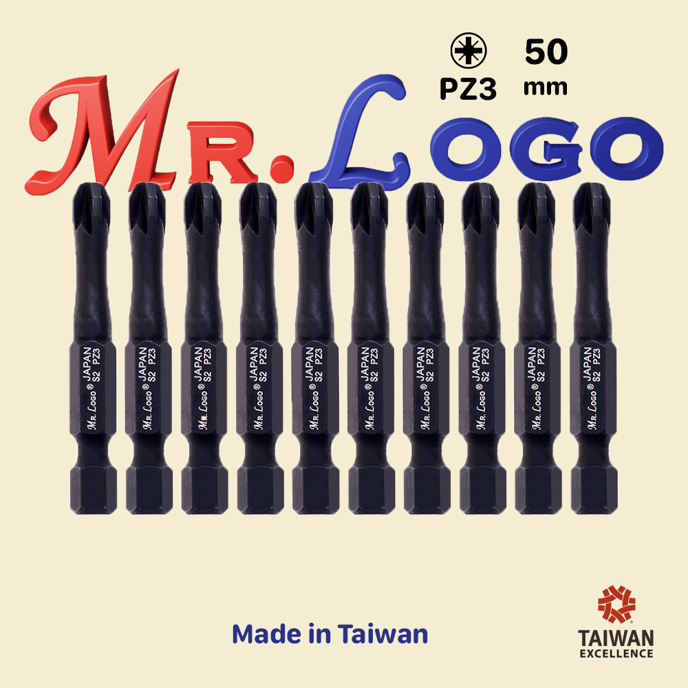 

Биты Mr.Logo A050PZ3T-10 торсионные для шуруповерта магнитные PZ3 x 50 мм, 10 шт