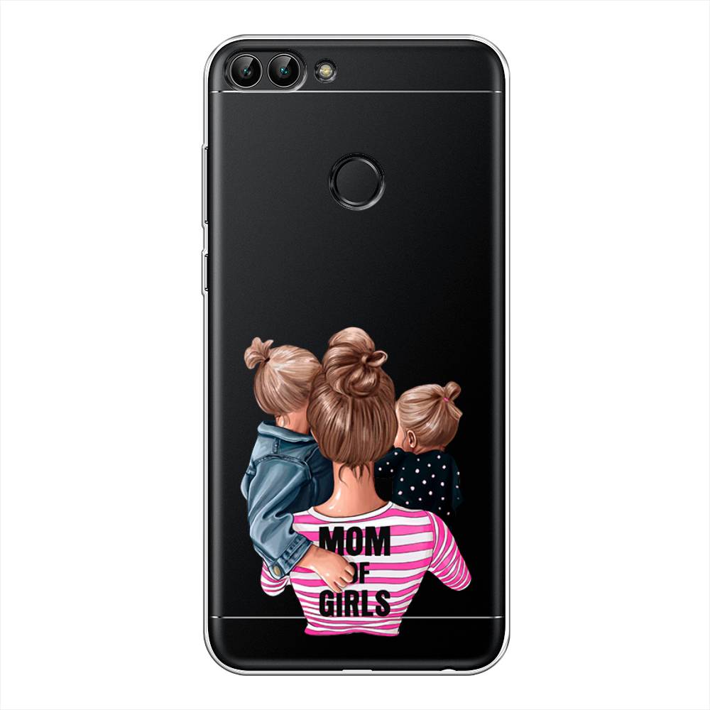 

Чехол Awog на Huawei P Smart "Mom of Girls", Синий;розовый;черный, 64050-6