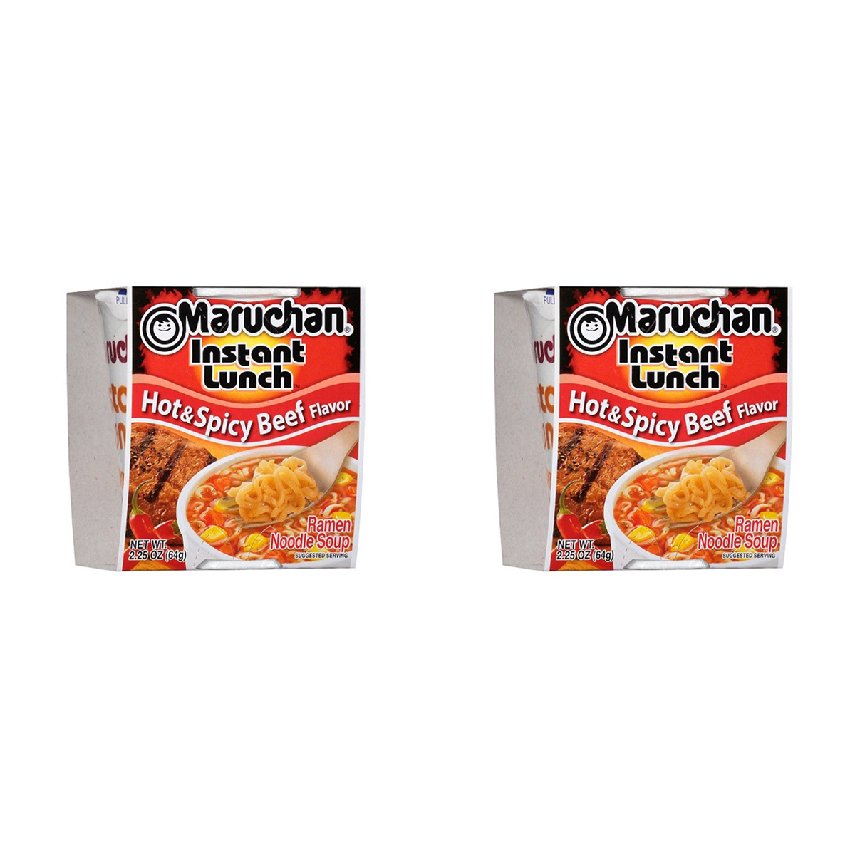 Лапша быстрого приготовления maruchan инстант ланч острая говядина 2 шт по 64 г