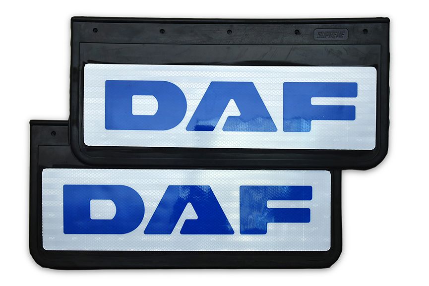 

Брызговики передние светоотражающие DAF (Синяя надпись) 520*250 (резина)