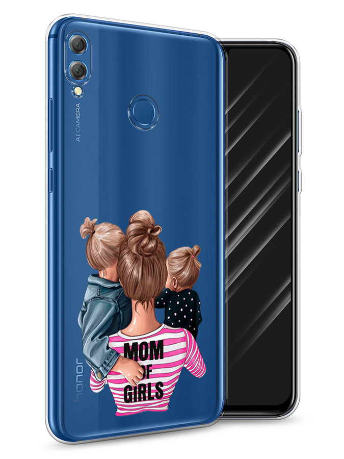 

Чехол Awog на Honor 8X "Mom of Girls", Синий;розовый;черный, 66750-6